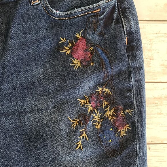 Sundance Magnolia Hand Painted Straight Leg Jeans 29 Boho Feminine - Picture 9 of 11